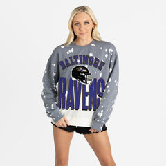 Baltimore Ravens Gameday Couture Women's Arch Rivals Faded Wash Sweatshirt - Gray online