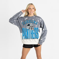 Carolina Panthers Gameday Couture Women's Arch Rivals Faded Wash Sweatshirt - Gray sale