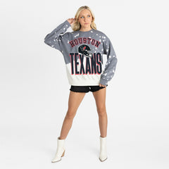 Houston Texans Gameday Couture Women's Arch Rivals Faded Wash Sweatshirt - Gray discount