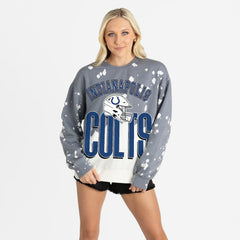 Indianapolis Colts Gameday Couture Women's Arch Rivals Faded Wash Sweatshirt - Gray outlet
