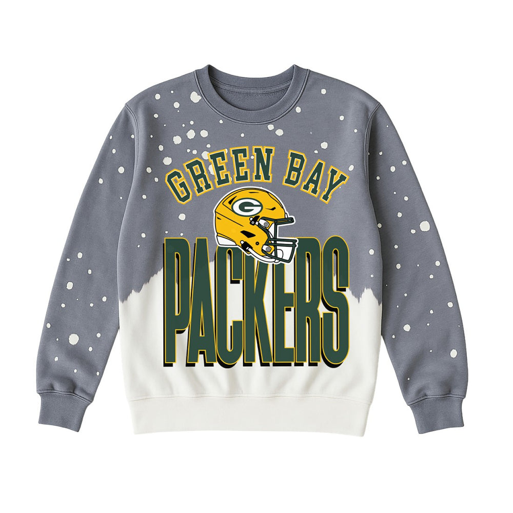 Green Bay Packers Gameday Couture Women's Arch Rivals Faded Wash Sweatshirt - Gray cheap