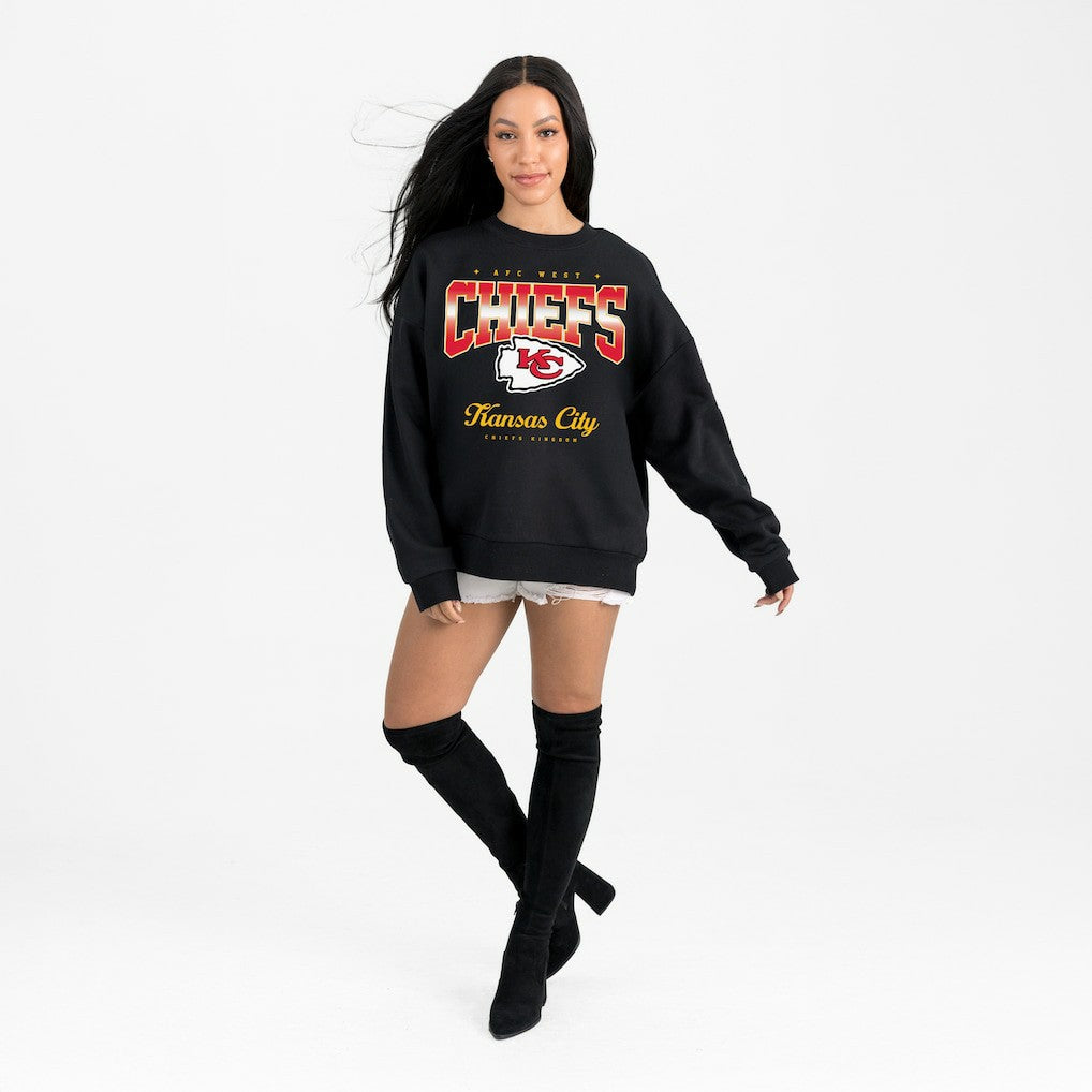 Kansas City Chiefs Gameday Couture Women's Powerhouse Play Premium Fleece Sweatshirt - Black for sale