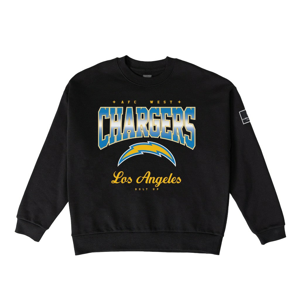 Los Angeles Chargers Gameday Couture Women's Powerhouse Play Premium Fleece Sweatshirt - Black for sale