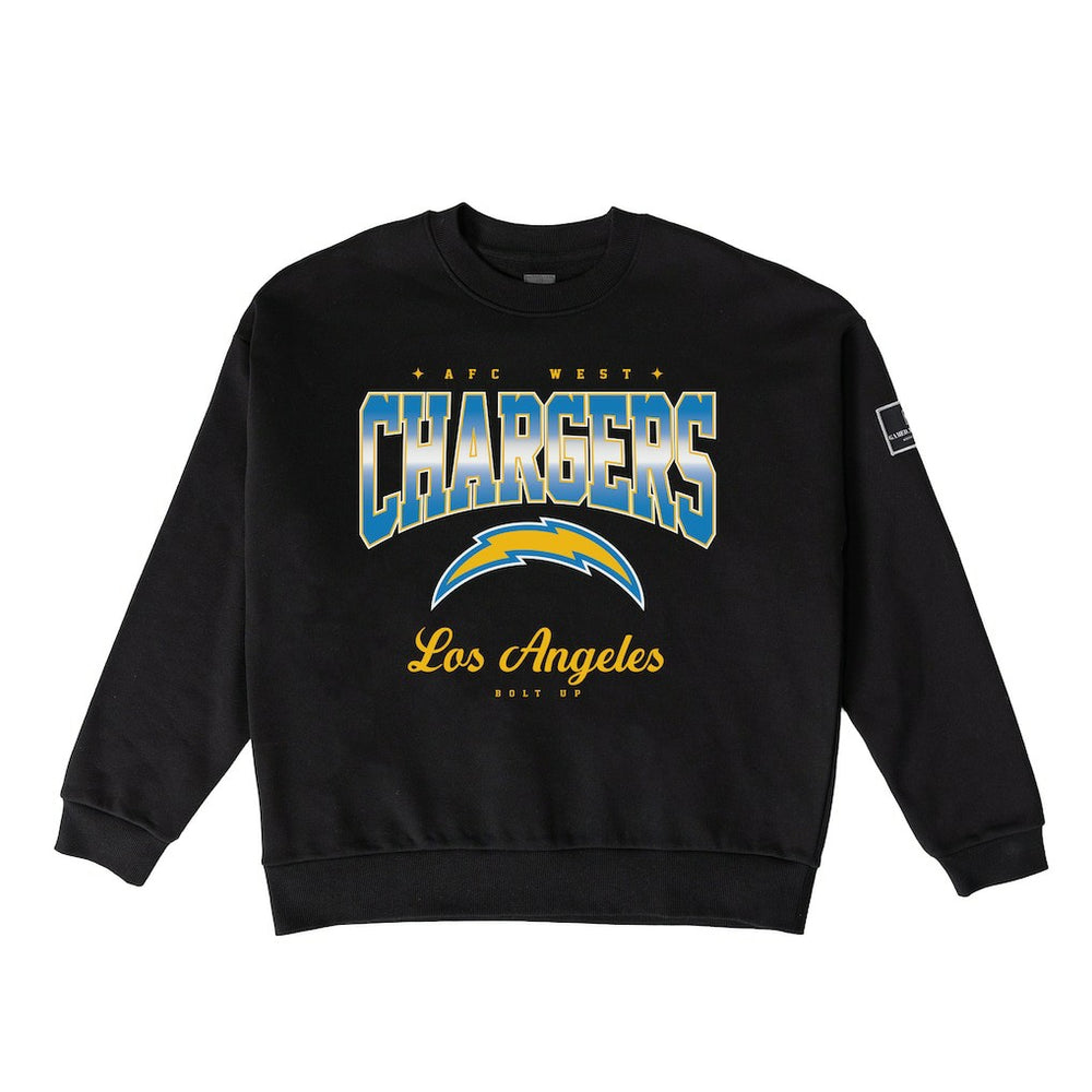 Los Angeles Chargers Gameday Couture Women's Powerhouse Play Premium Fleece Sweatshirt - Black for sale