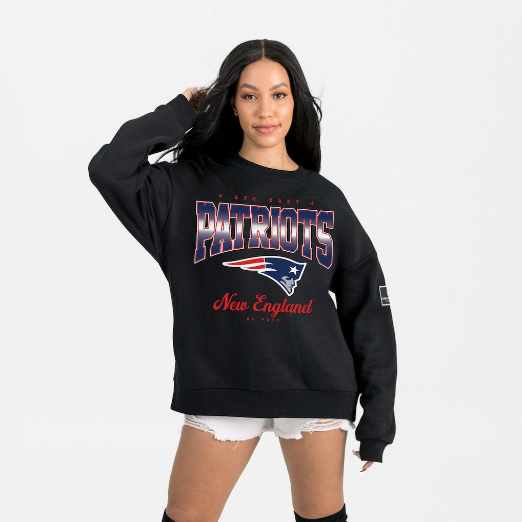 New England Patriots Gameday Couture Women's Powerhouse Play Premium Fleece Sweatshirt - Black on sale