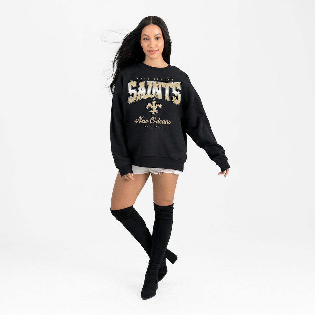 New Orleans Saints Gameday Couture Women's Powerhouse Play Premium Fleece Sweatshirt - Black on sale