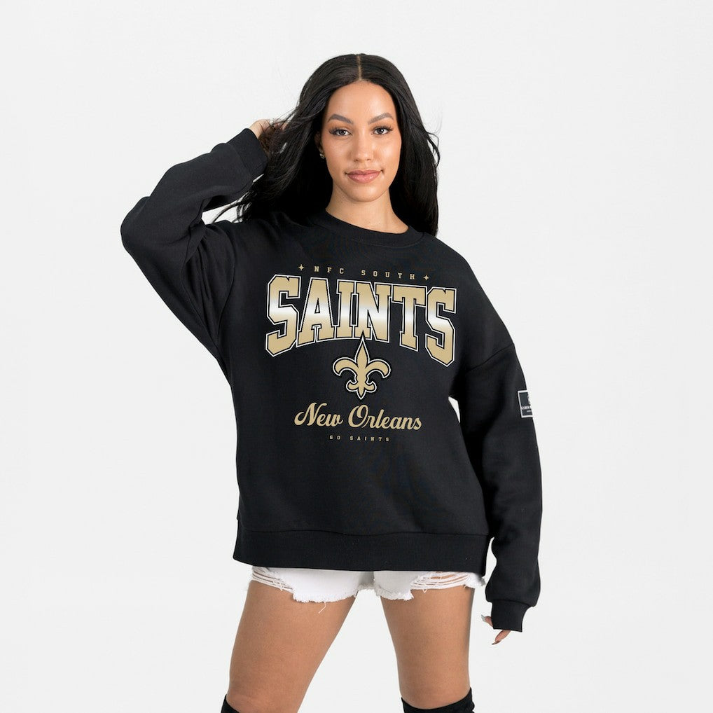 New Orleans Saints Gameday Couture Women's Powerhouse Play Premium Fleece Sweatshirt - Black on sale