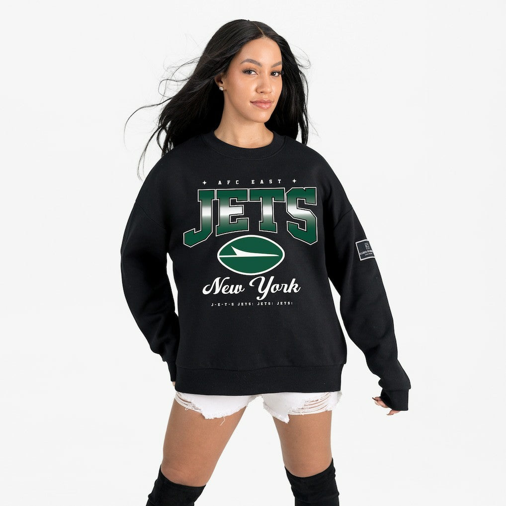 New York Jets Gameday Couture Women's Powerhouse Play Premium Fleece Sweatshirt - Black discount