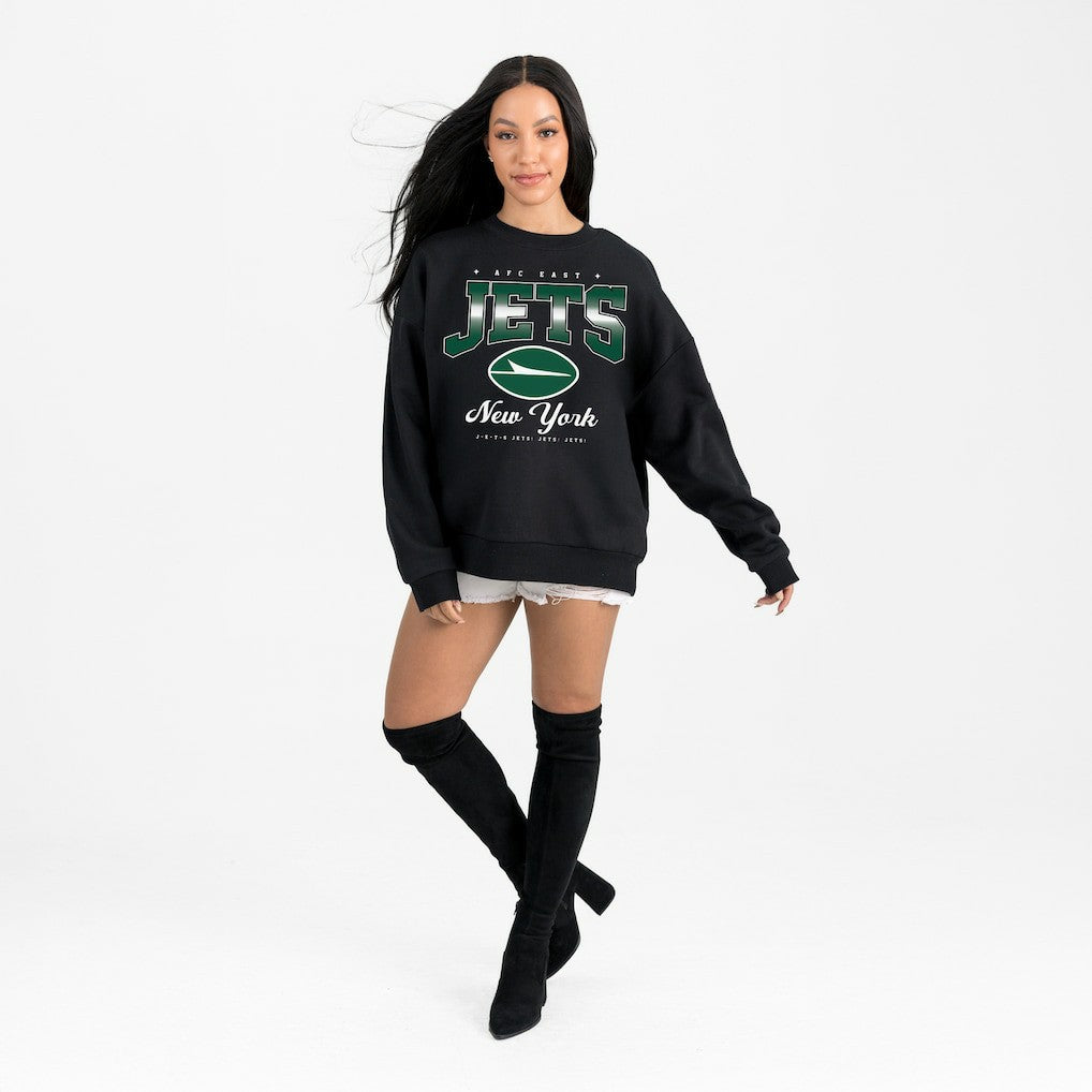 New York Jets Gameday Couture Women's Powerhouse Play Premium Fleece Sweatshirt - Black discount