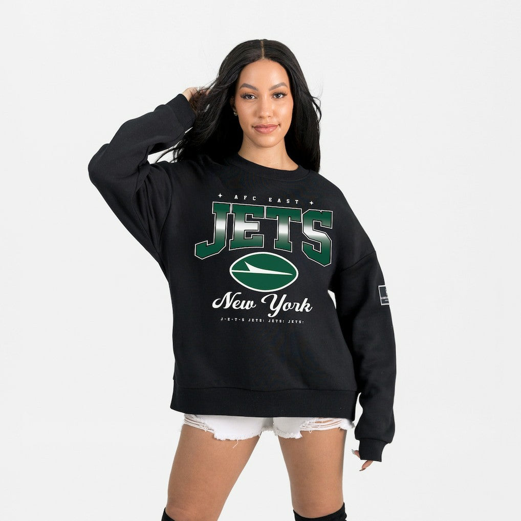 New York Jets Gameday Couture Women's Powerhouse Play Premium Fleece Sweatshirt - Black discount