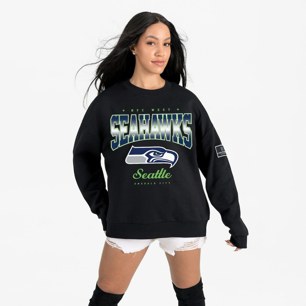 Seattle Seahawks Gameday Couture Women's Powerhouse Play Premium Fleece Sweatshirt - Black discount