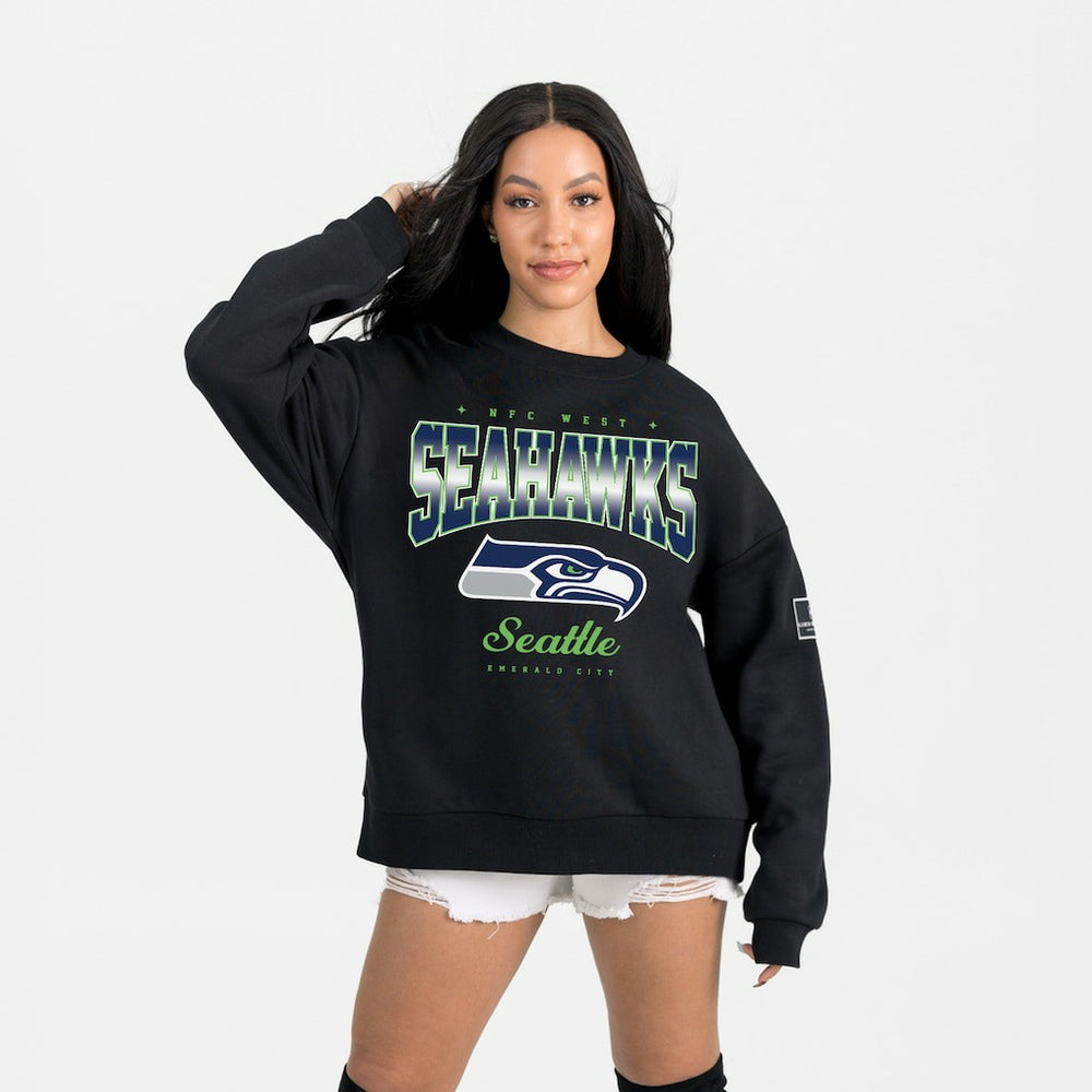 Seattle Seahawks Gameday Couture Women's Powerhouse Play Premium Fleece Sweatshirt - Black discount