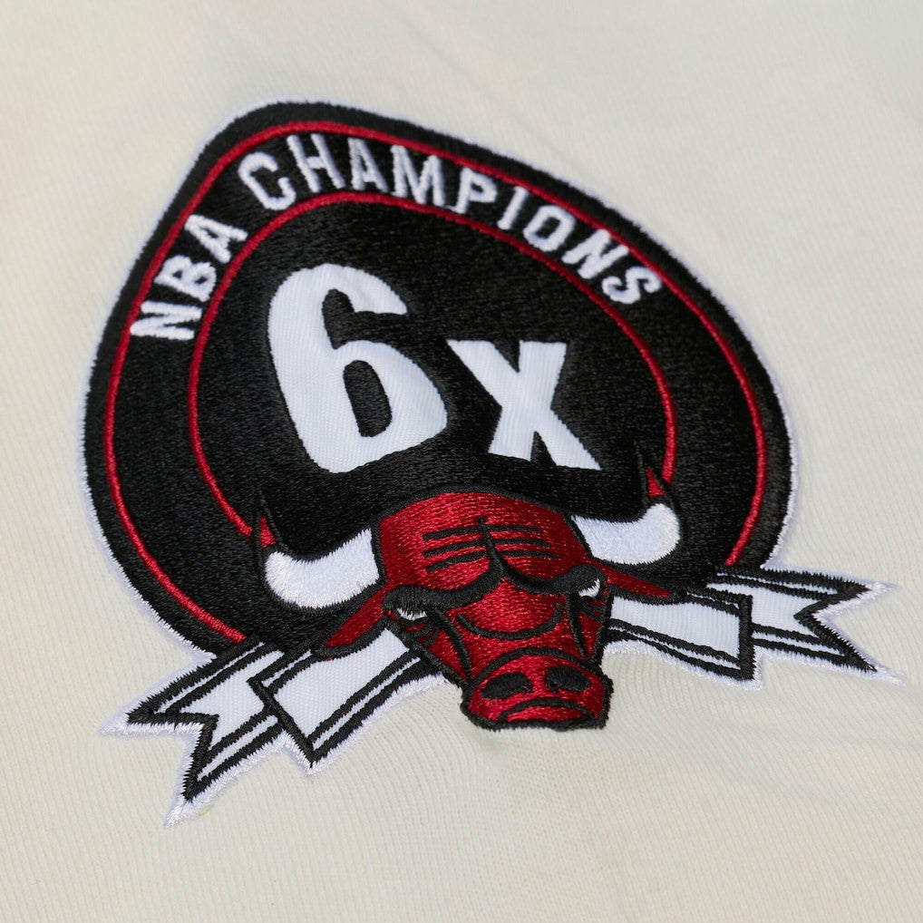 Chicago Bulls Hardwood Classics Chainstitch Premium T-Shirt sale - Cream online