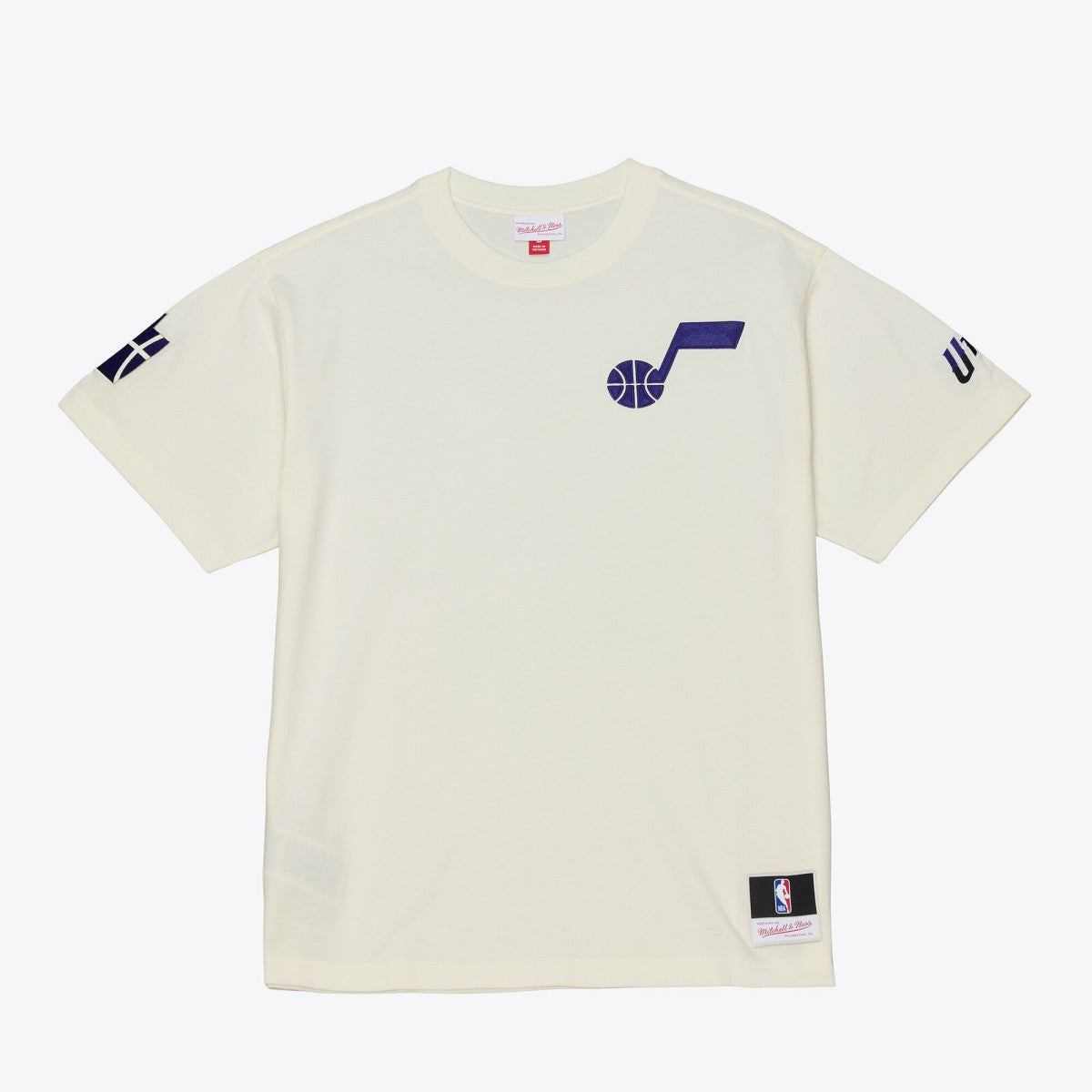 Utah Jazz Hardwood Classics Chainstitch Premium T-Shirt - Cream online