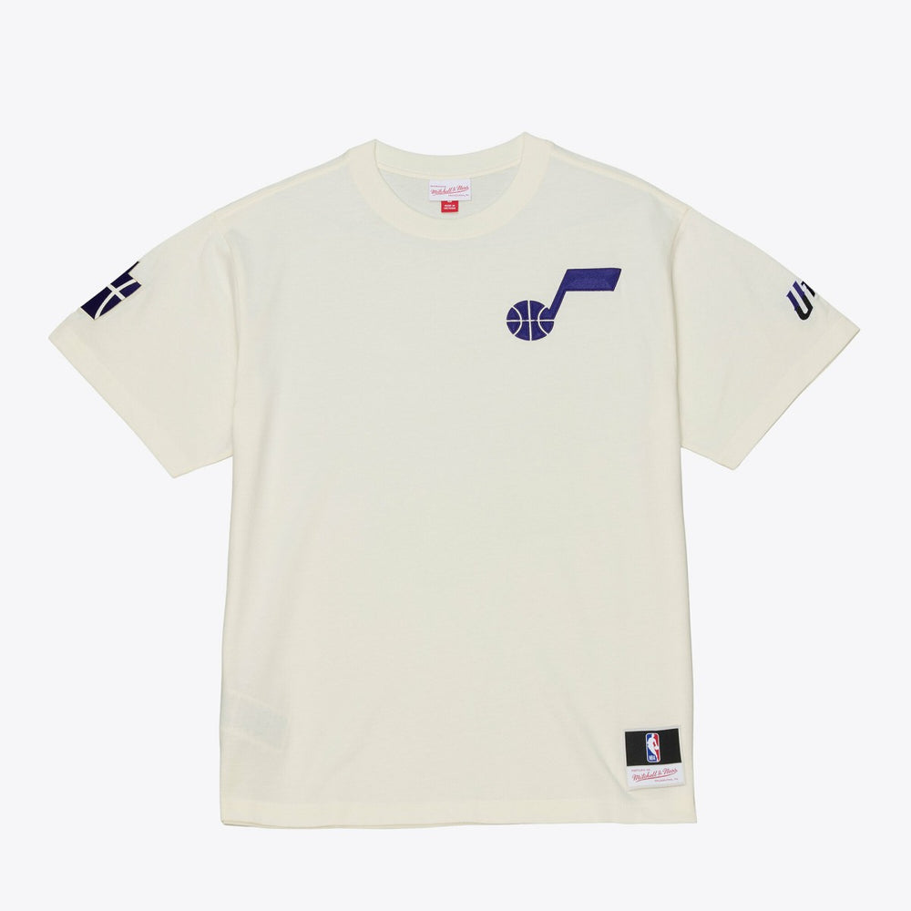 Utah Jazz Hardwood Classics Chainstitch Premium T-Shirt - Cream online