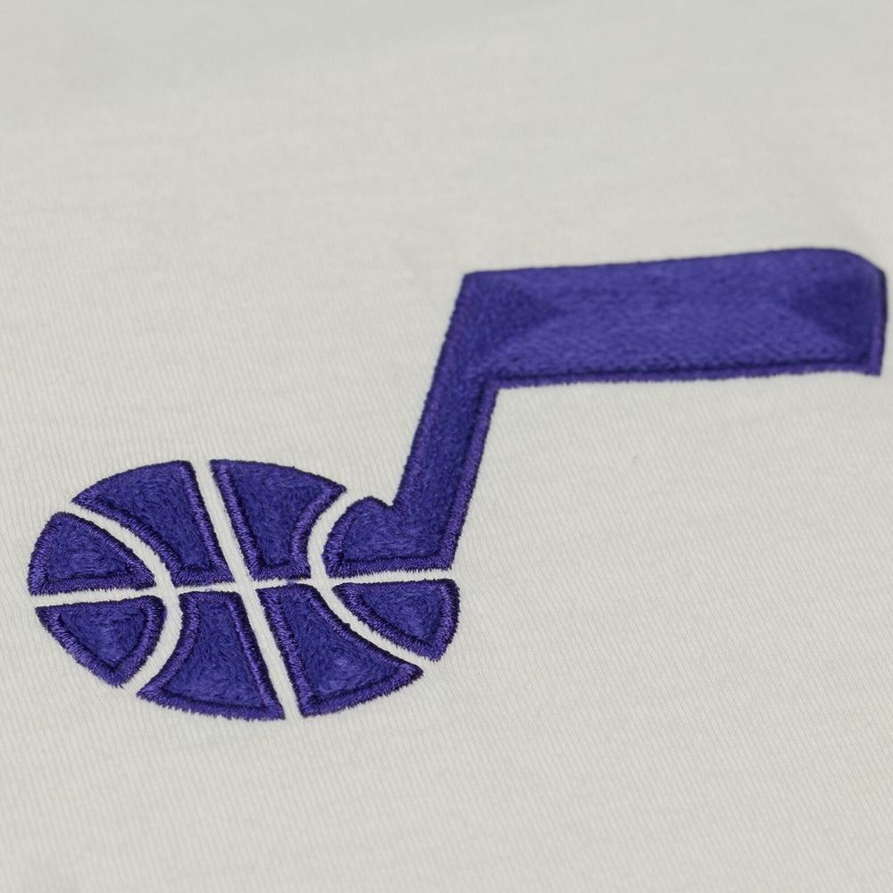 Utah Jazz Hardwood Classics Chainstitch Premium T-Shirt - Cream online