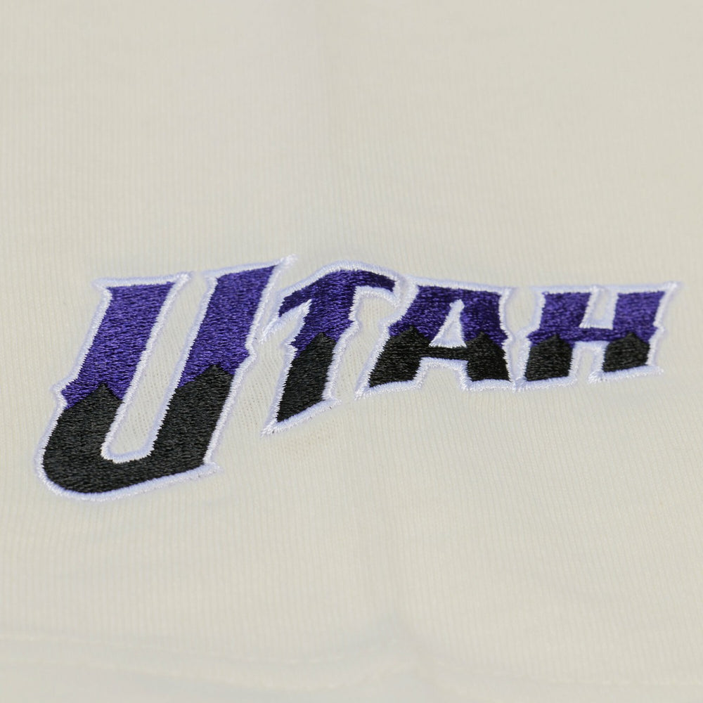 Utah Jazz Hardwood Classics Chainstitch Premium T-Shirt - Cream online