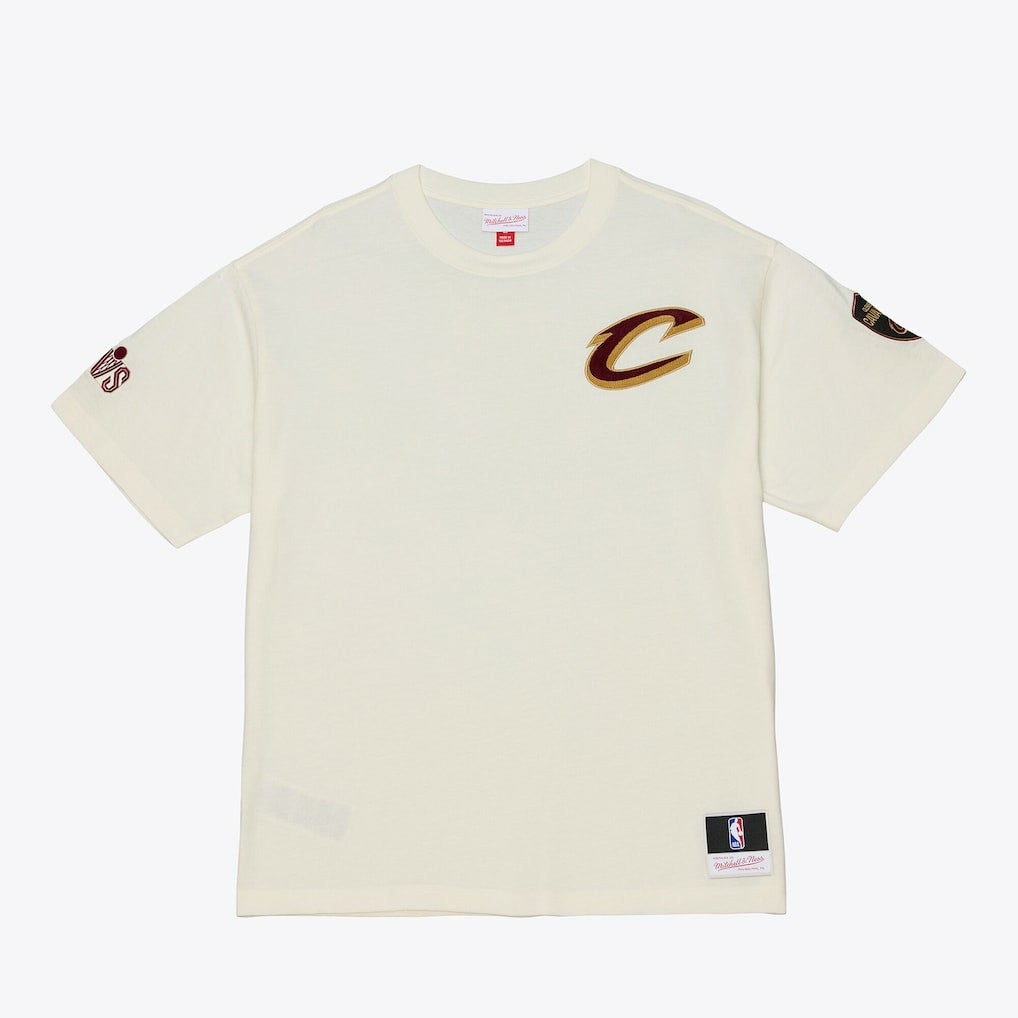 Cleveland Cavaliers Hardwood Classics Chainstitch Premium T-Shirt sale - Cream discount