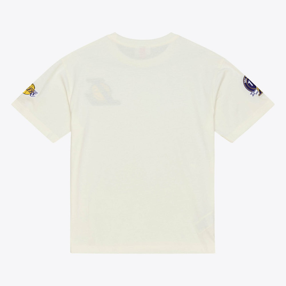 Los Angeles Lakers Hardwood Classics Chainstitch Premium T-Shirt - Cream discount