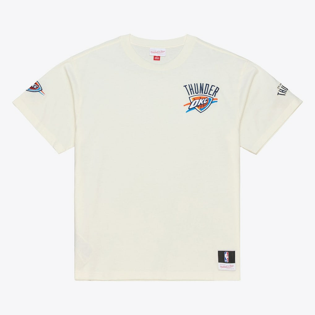 Oklahoma City Thunder Hardwood Classics Chainstitch Premium T-Shirt - Cream discount