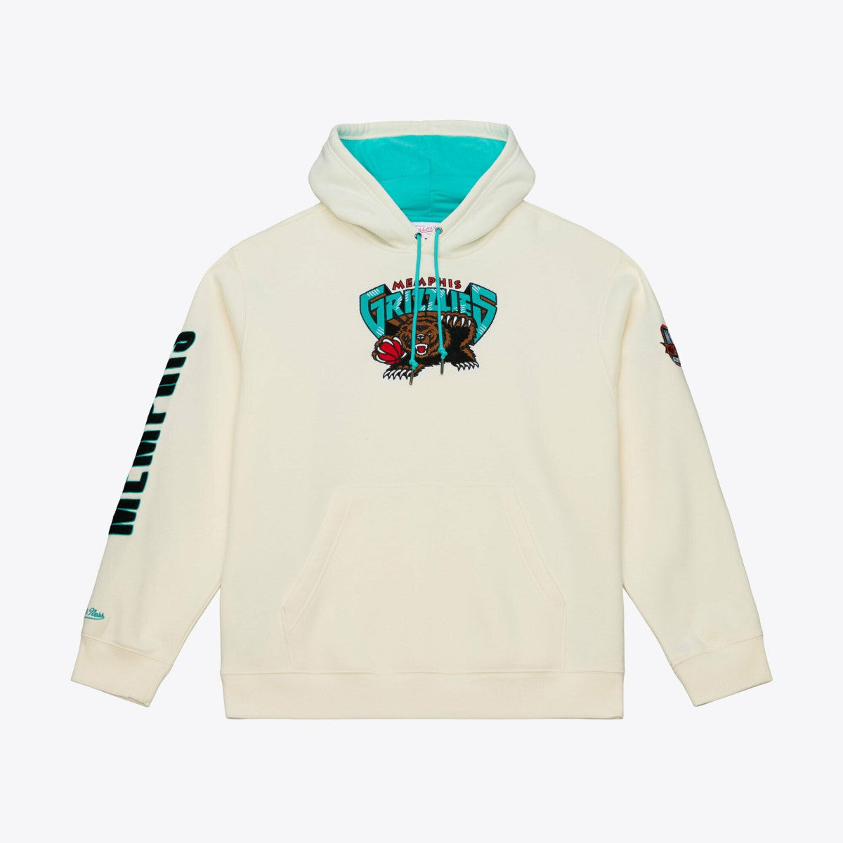 Memphis Grizzlies Hardwood Classics Chainstitch Premium Fleece Hoodie - Cream cheap