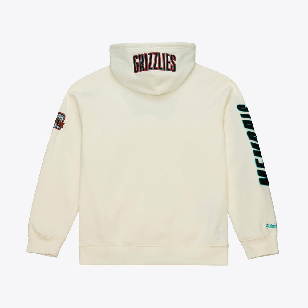 Memphis Grizzlies Hardwood Classics Chainstitch Premium Fleece Hoodie - Cream cheap