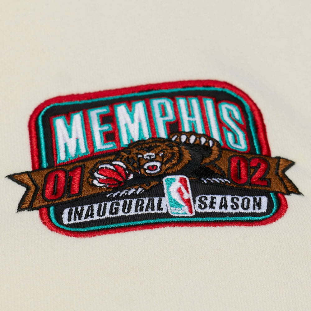 Memphis Grizzlies Hardwood Classics Chainstitch Premium Fleece Hoodie - Cream cheap