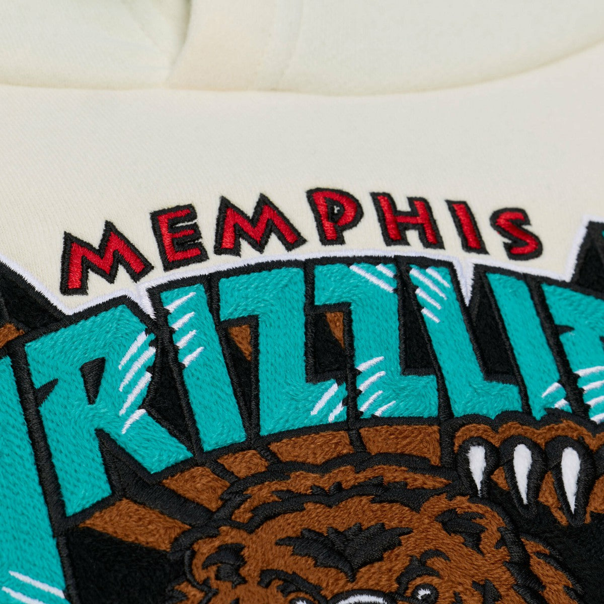 Memphis Grizzlies Hardwood Classics Chainstitch Premium Fleece Hoodie - Cream cheap