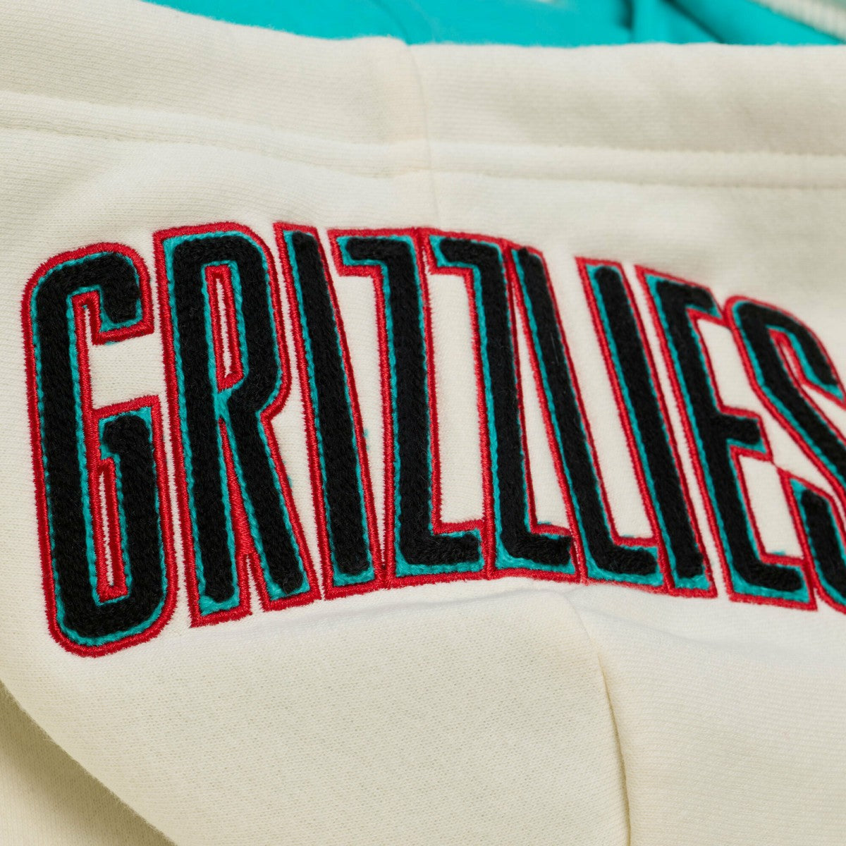 Memphis Grizzlies Hardwood Classics Chainstitch Premium Fleece Hoodie - Cream cheap