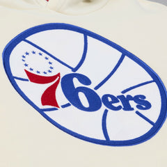 Philadelphia 76ers Hardwood Classics Chainstitch Premium Fleece Hoodie - Cream for sale