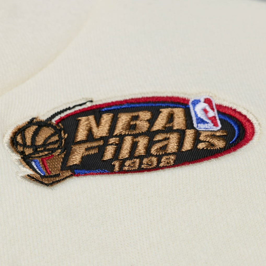 Chicago Bulls Hardwood Classics Chainstitch Premium Fleece Hoodie - Cream on sale