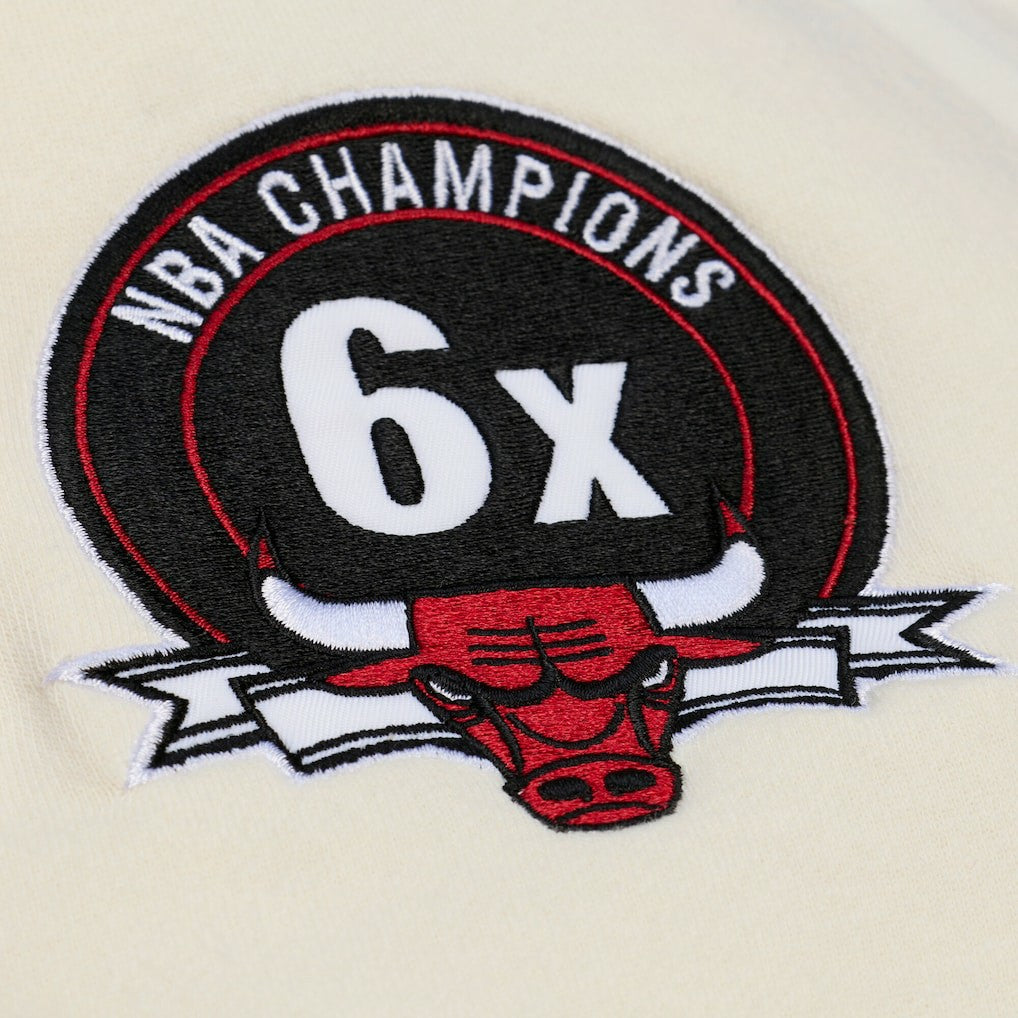 Chicago Bulls Hardwood Classics Chainstitch Premium Fleece Hoodie - Cream on sale