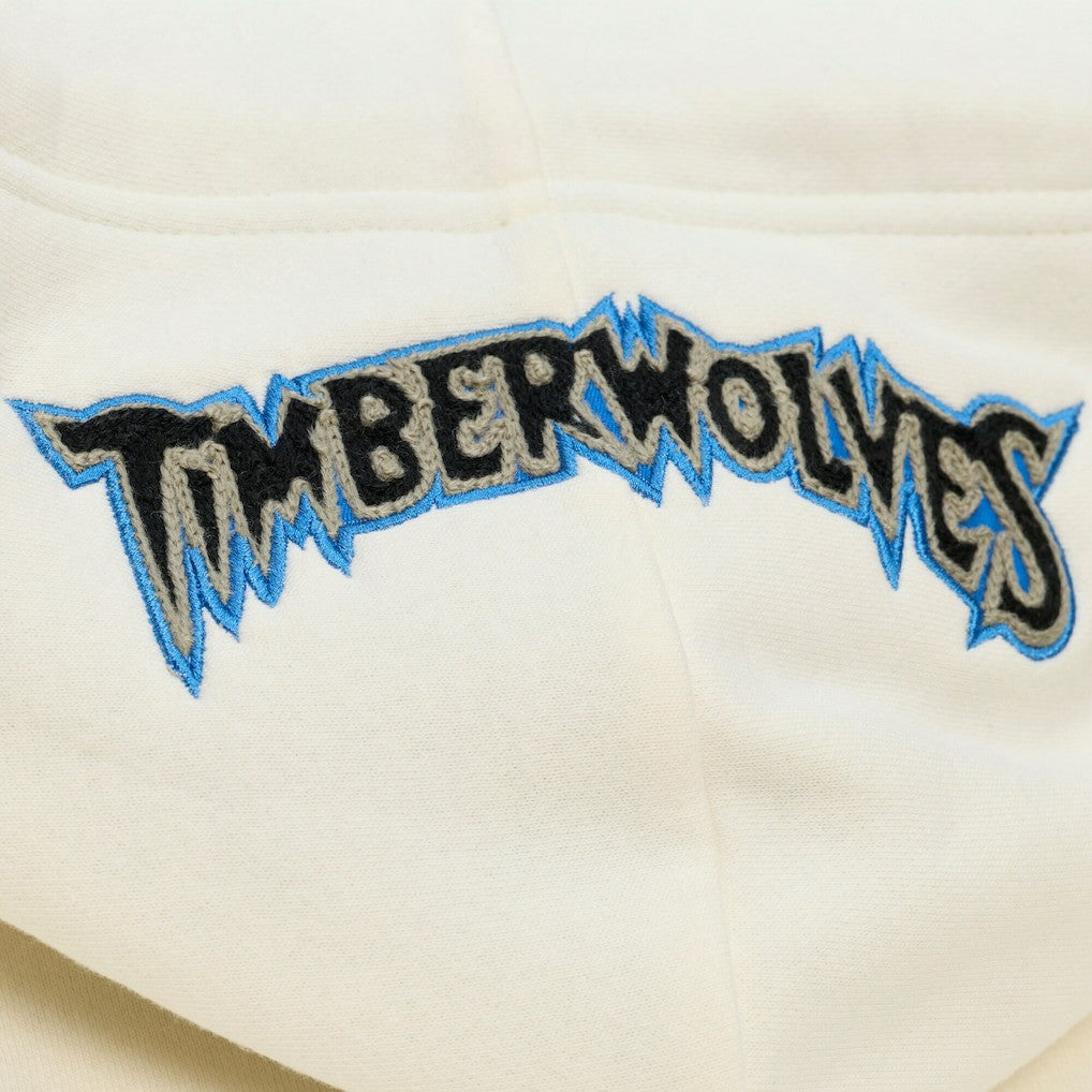 Minnesota Timberwolves Hardwood Classics Chainstitch Premium Fleece Hoodie - Cream cheap