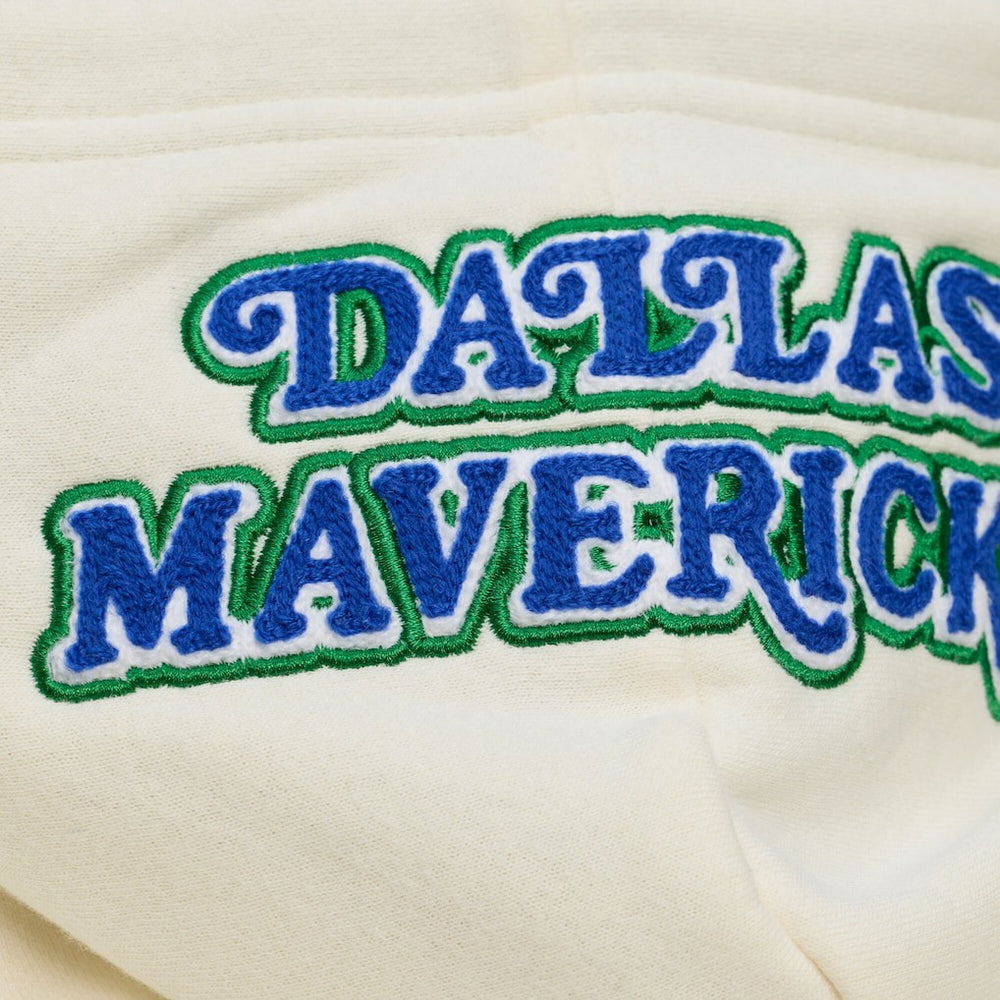 Dallas Mavericks Hardwood Classics Chainstitch Premium Fleece Hoodie sale - Cream for sale