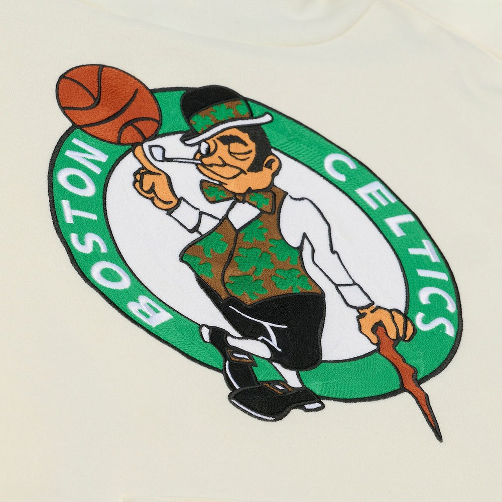 Boston Celtics Hardwood Classics Chainstitch Premium Fleece Hoodie - Cream online