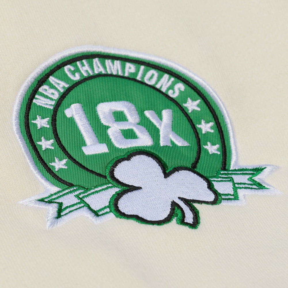 Boston Celtics Hardwood Classics Chainstitch Premium Fleece Hoodie - Cream online
