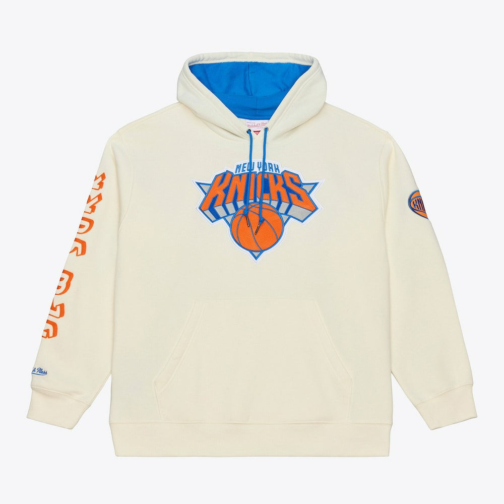 New York Knicks Hardwood Classics Chainstitch Premium Fleece Hoodie - Cream cheap