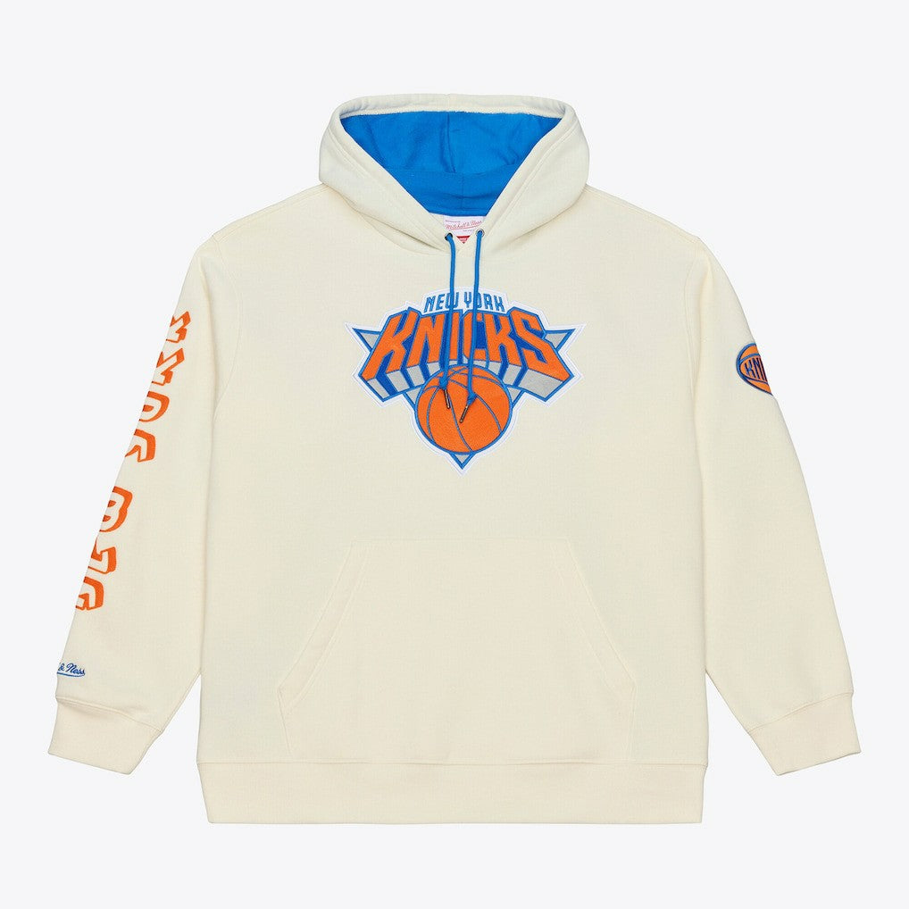 New York Knicks Hardwood Classics Chainstitch Premium Fleece Hoodie - Cream cheap