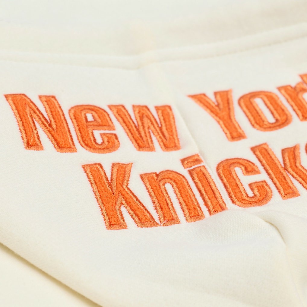 New York Knicks Hardwood Classics Chainstitch Premium Fleece Hoodie - Cream cheap