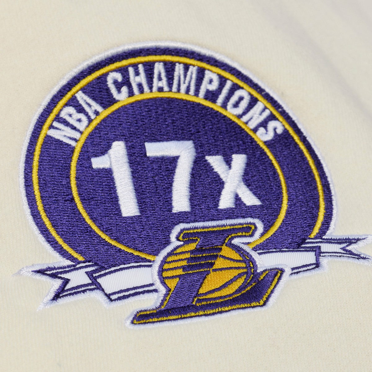 Los Angeles Lakers Hardwood Classics Chainstitch Premium Fleece Hoodie - Cream shop