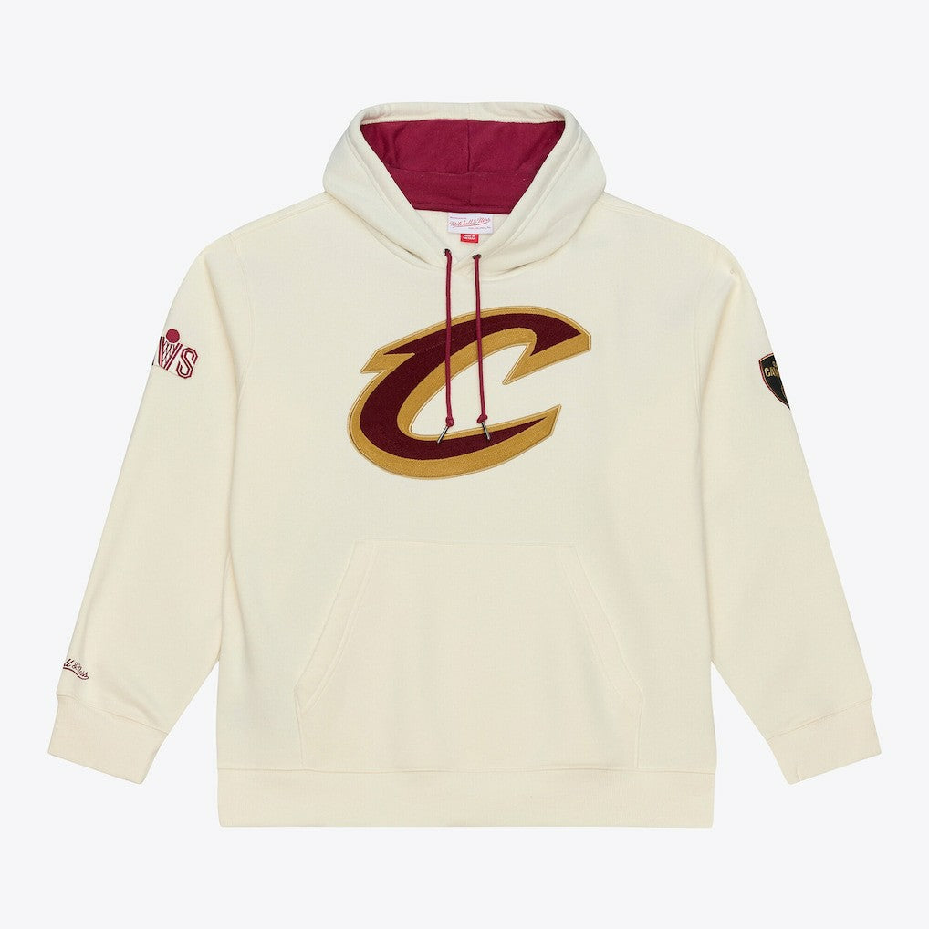Cleveland Cavaliers Hardwood Classics Chainstitch Premium Fleece Hoodie sale - Cream for sale