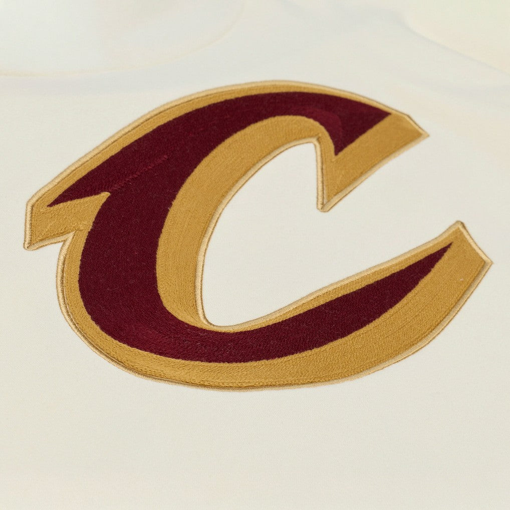 Cleveland Cavaliers Hardwood Classics Chainstitch Premium Fleece Hoodie sale - Cream for sale