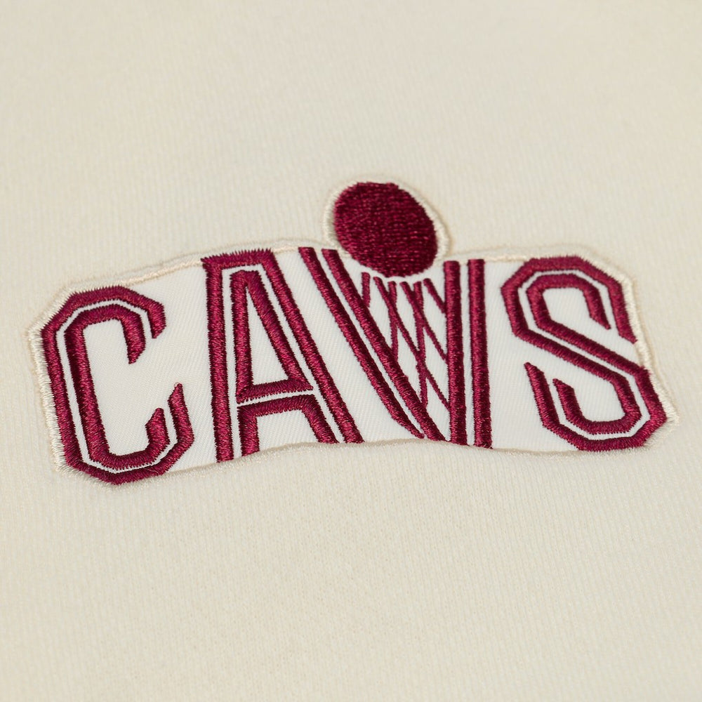 Cleveland Cavaliers Hardwood Classics Chainstitch Premium Fleece Hoodie sale - Cream for sale