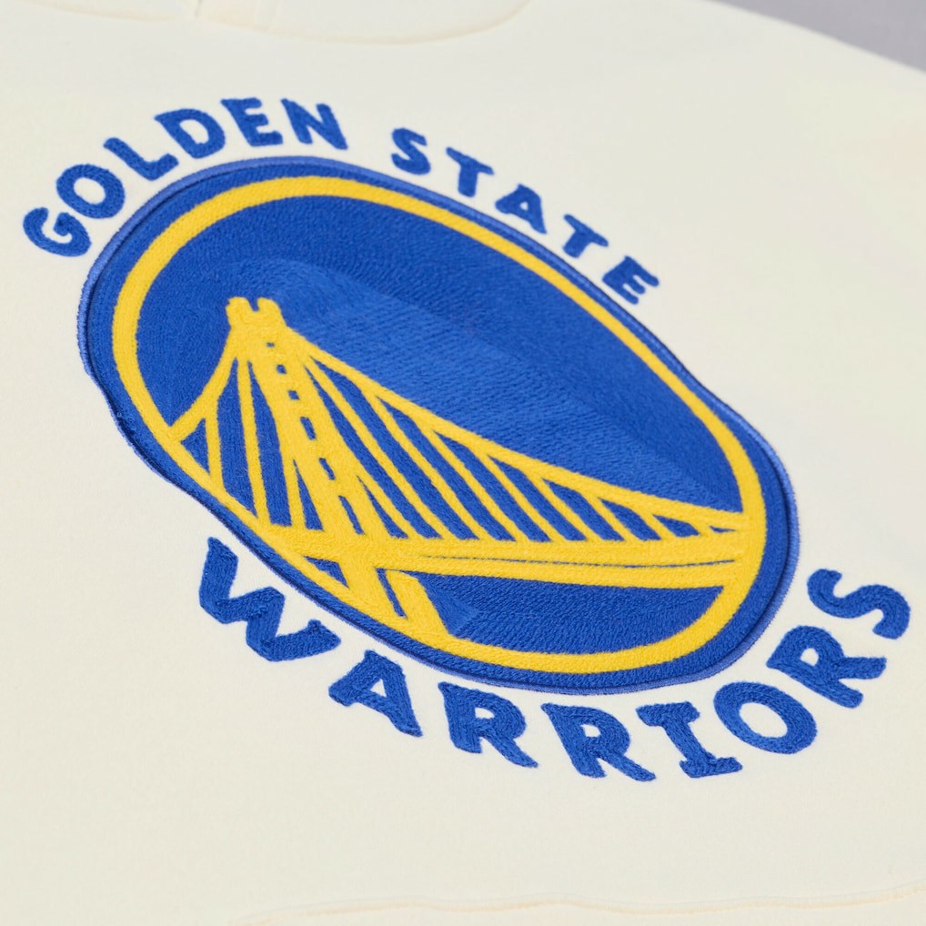 Golden State Warriors Hardwood Classics Chainstitch Premium Fleece Hoodie sale - Cream on sale