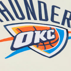 Oklahoma City Thunder Hardwood Classics Chainstitch Premium Fleece Hoodie - Cream on sale