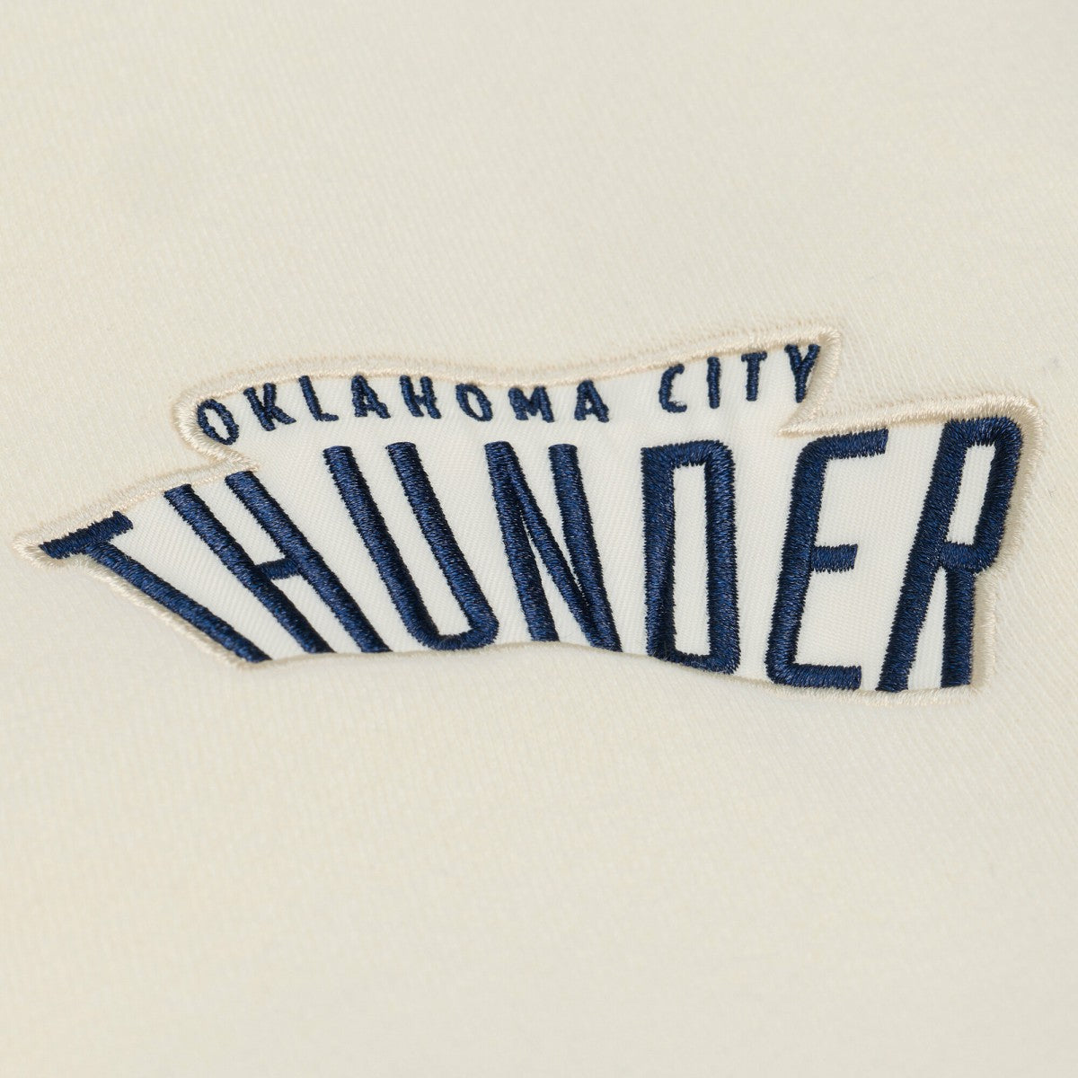 Oklahoma City Thunder Hardwood Classics Chainstitch Premium Fleece Hoodie - Cream on sale