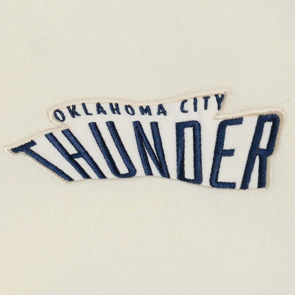 Oklahoma City Thunder Hardwood Classics Chainstitch Premium Fleece Hoodie - Cream on sale