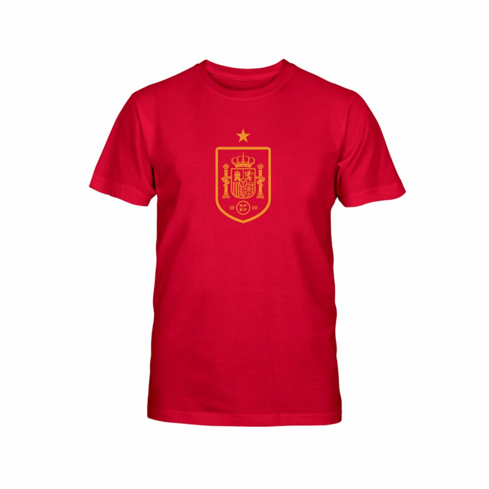 Spain National Team 1863FC Youth Mono Badge T-Shirt - Maroon shop