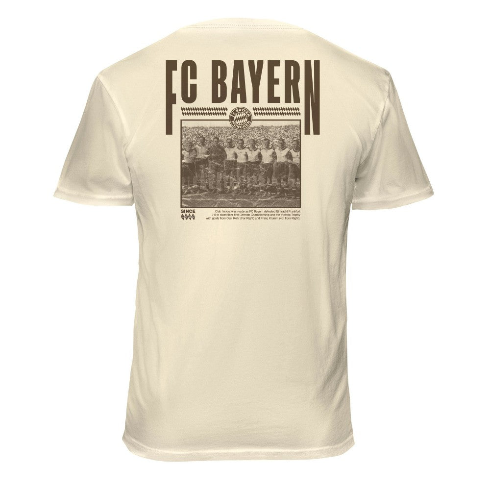 Bayern Munich 1863FC Vintage Soft Wash T-Shirt - Cream on sale