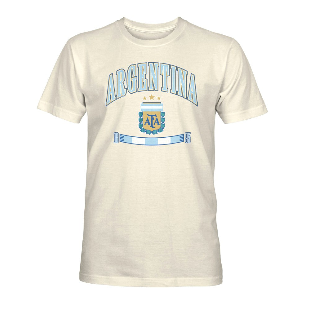 Argentina National Team 1863FC Retro Stripes T-Shirt - Cream shop